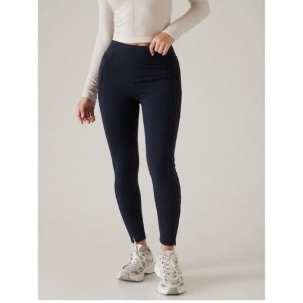 ATHLETA M Navy Delancey Skyline High Rise Leggings